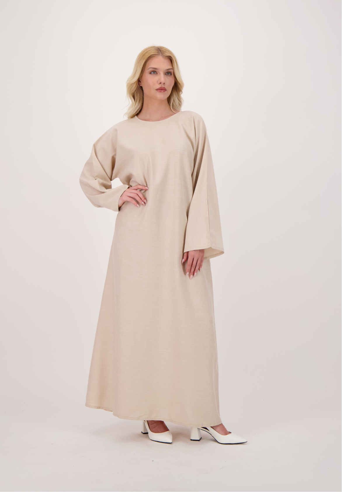 Linen Abaya + Pocket + Hijab
