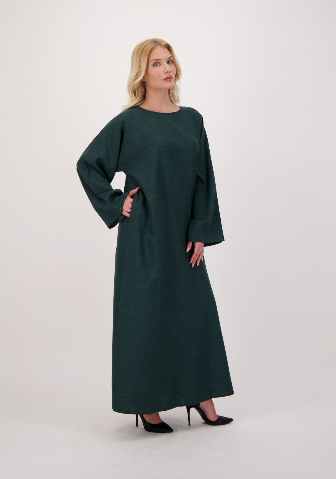 Linen Abaya + Pocket + Hijab