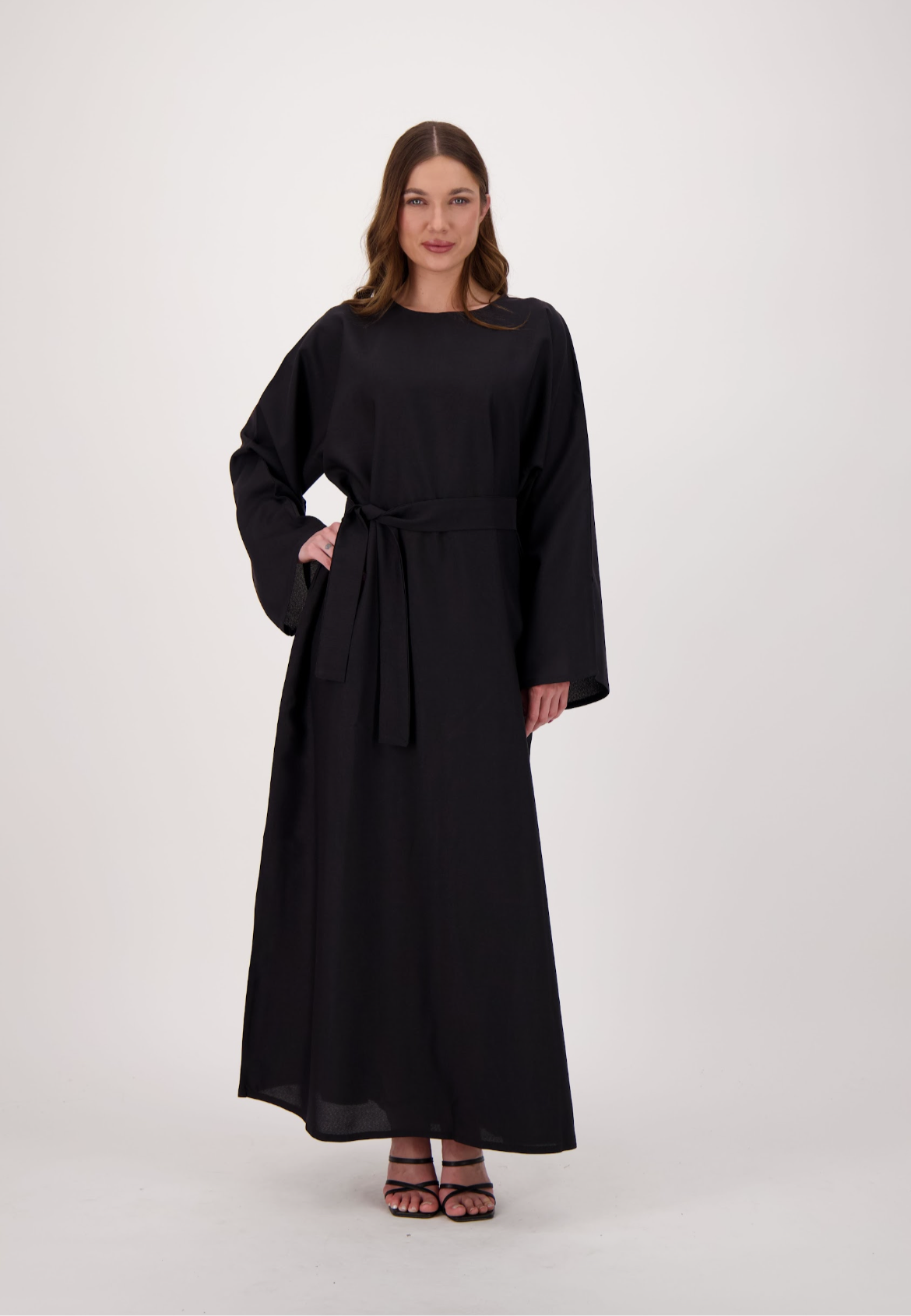 Linen Abaya + Pocket + Hijab