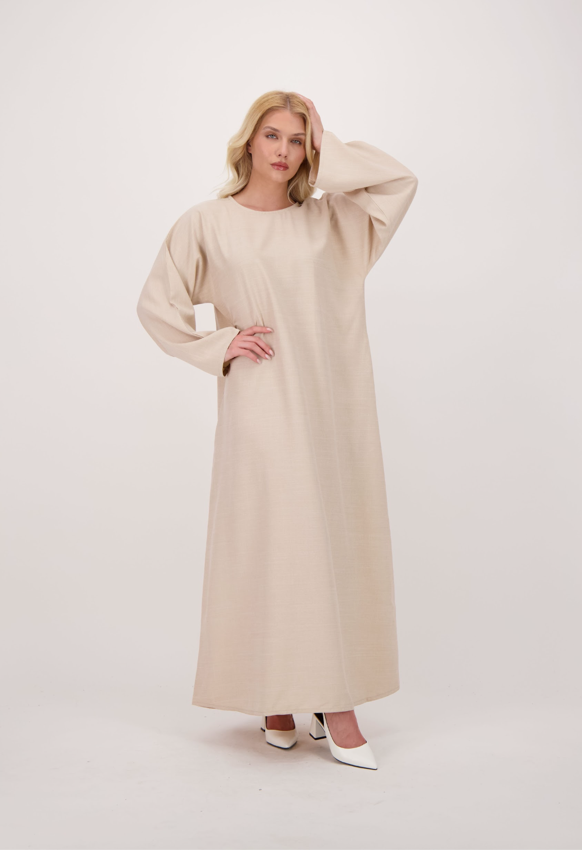 Linen Abaya + Pocket + Hijab