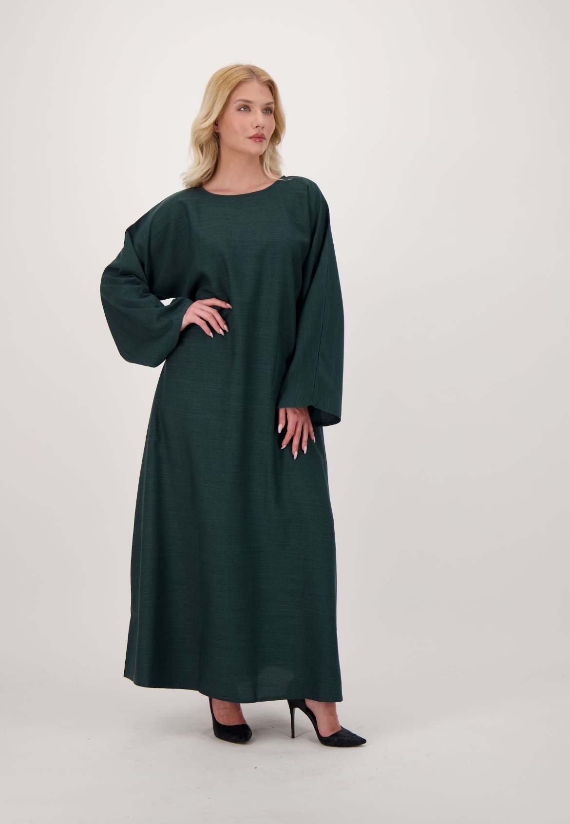 Linen Abaya + Pocket + Hijab