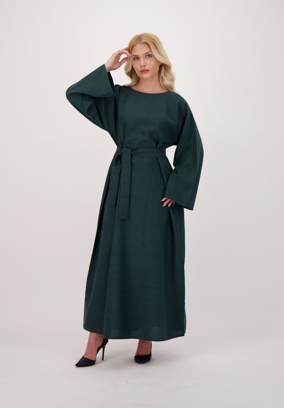 Linen Abaya + Pocket + Hijab