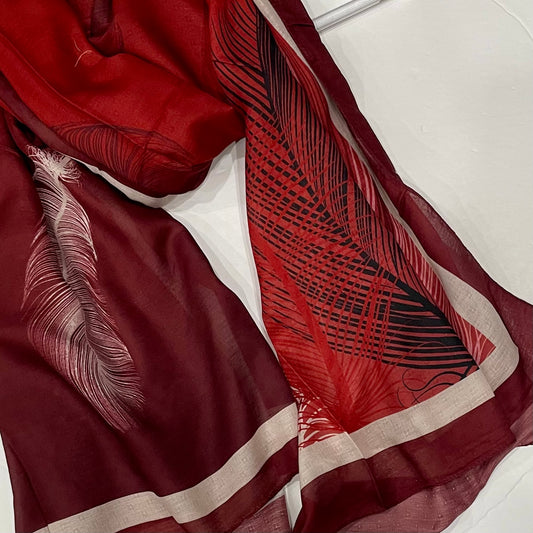 Gradient Feather Print Hijab