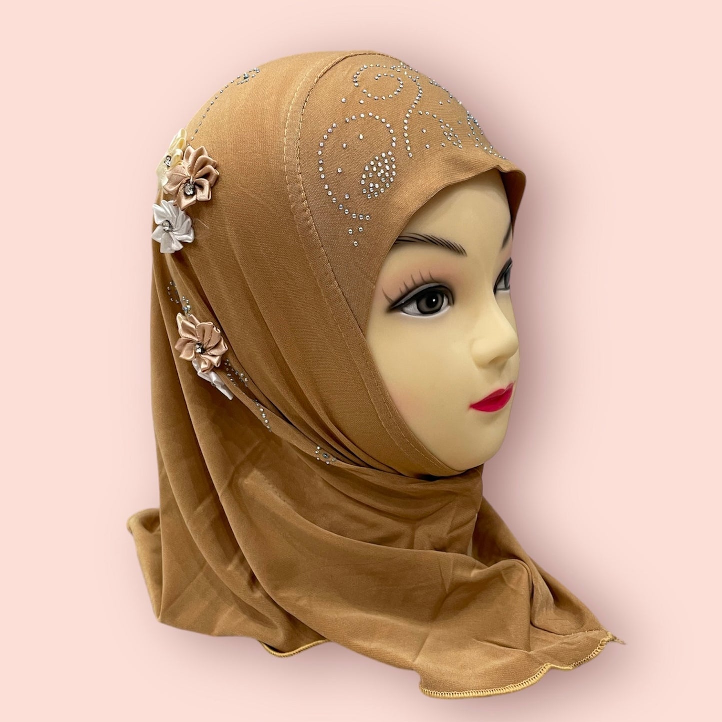 Burnt Orange Floral Kids Hijab