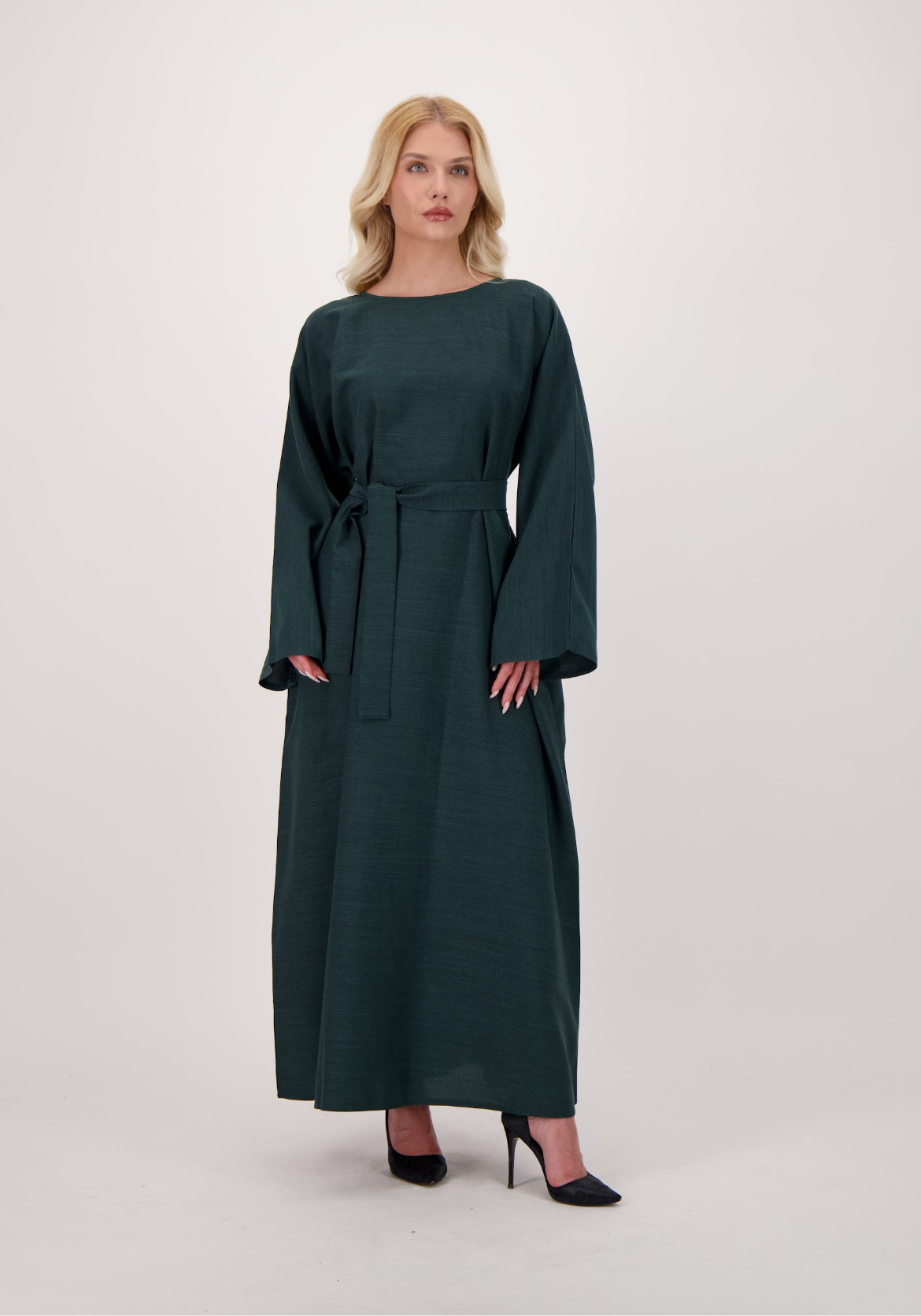 Linen Abaya + Pocket + Hijab