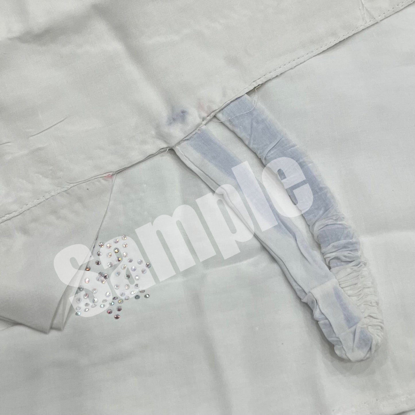 White Stonework Namaz Chadar with Elastic