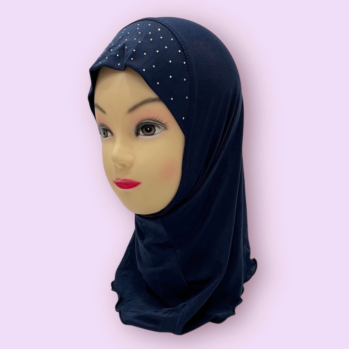 Navy Stonework Kids Hijab Small