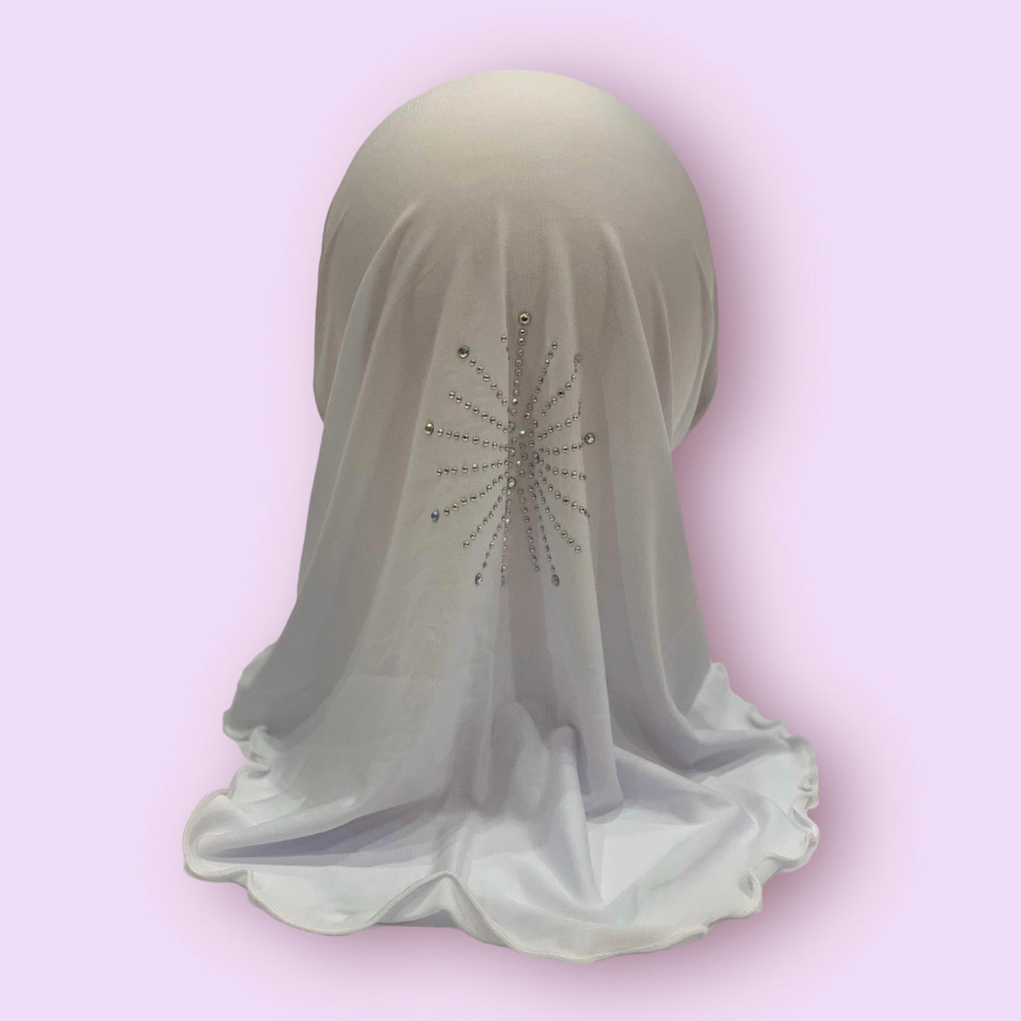 White Stonework Kids Hijab Small