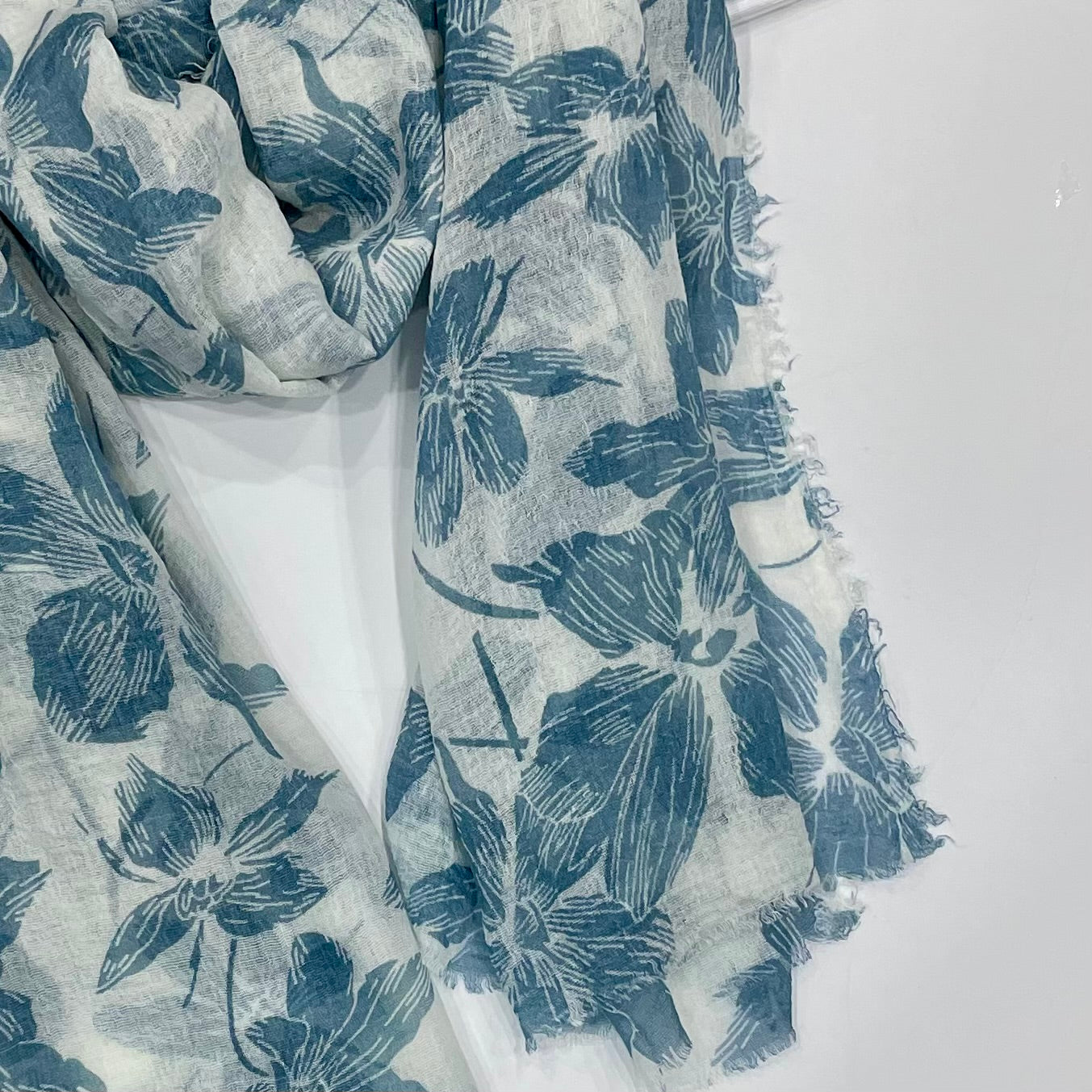 Denim Floral Printed Hijab