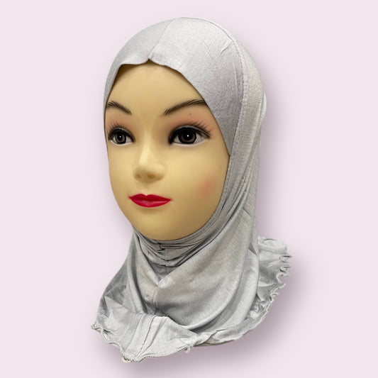 Light Grey Kids Hijab Small