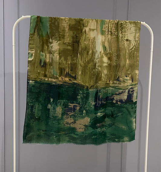 Ombré Printed Hijab Green