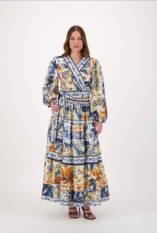 Wrap Top + Skirt Set