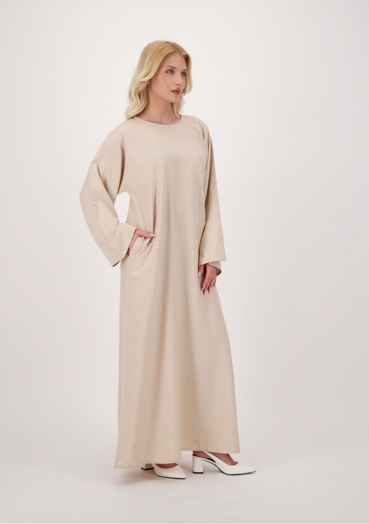 Linen Abaya + Pocket + Hijab