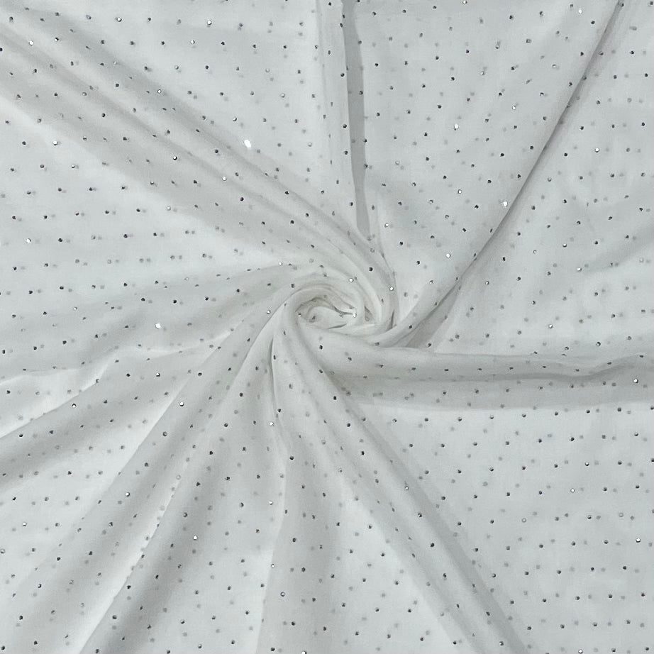 White Silver Accent Hijab