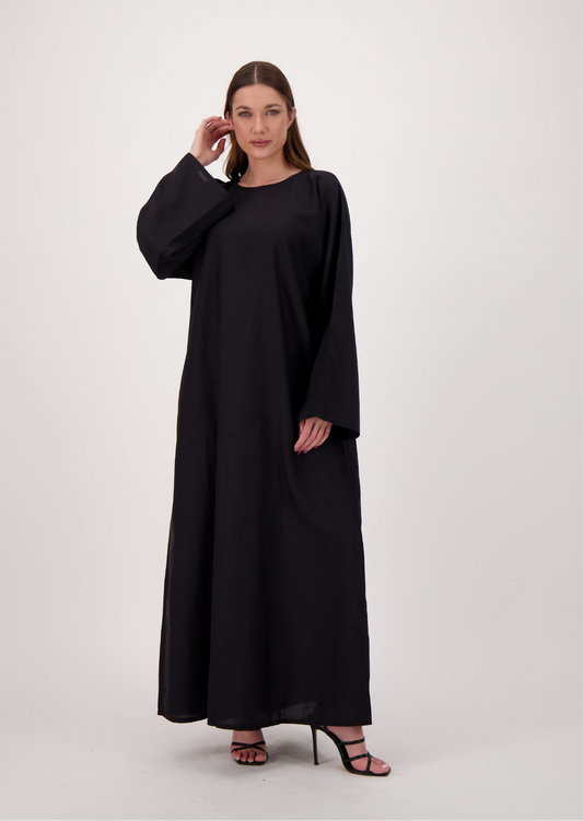 Linen Abaya + Pocket + Hijab