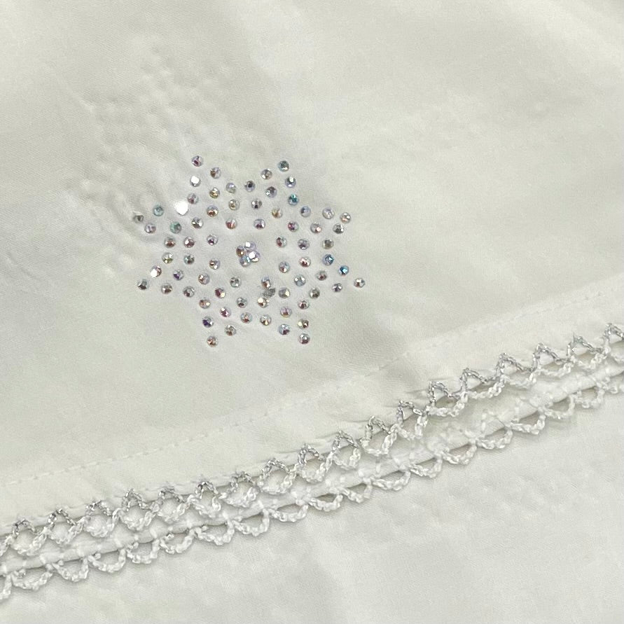 White Stonework Namaz Chadar with Elastic