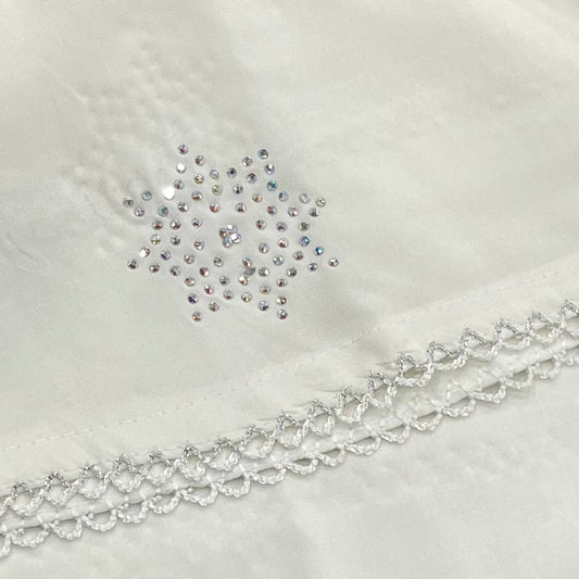White Stonework Namaz Chadar with Elastic