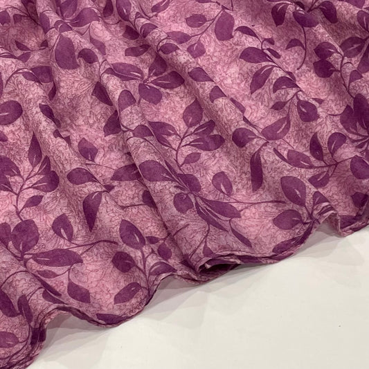 Purple Pink leaf printed hijab