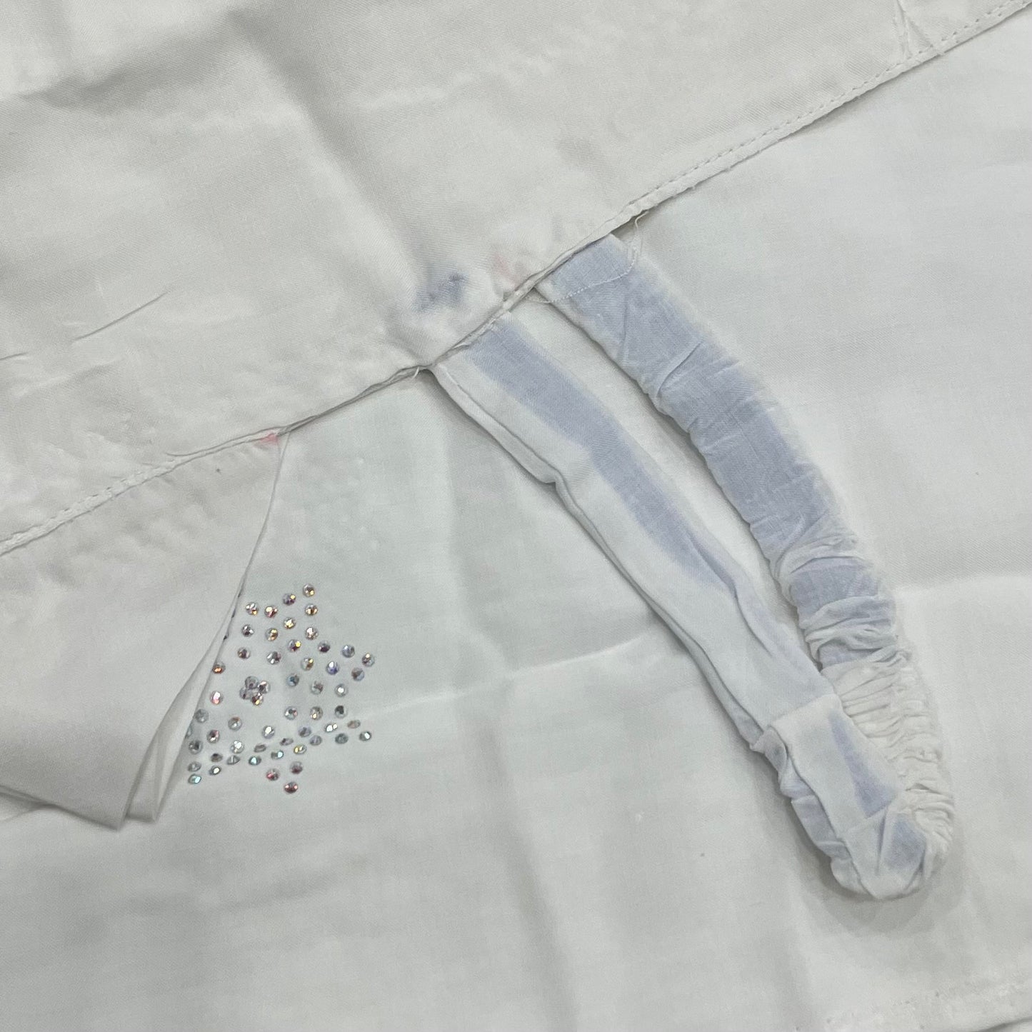 White Stonework Namaz Chadar with Elastic