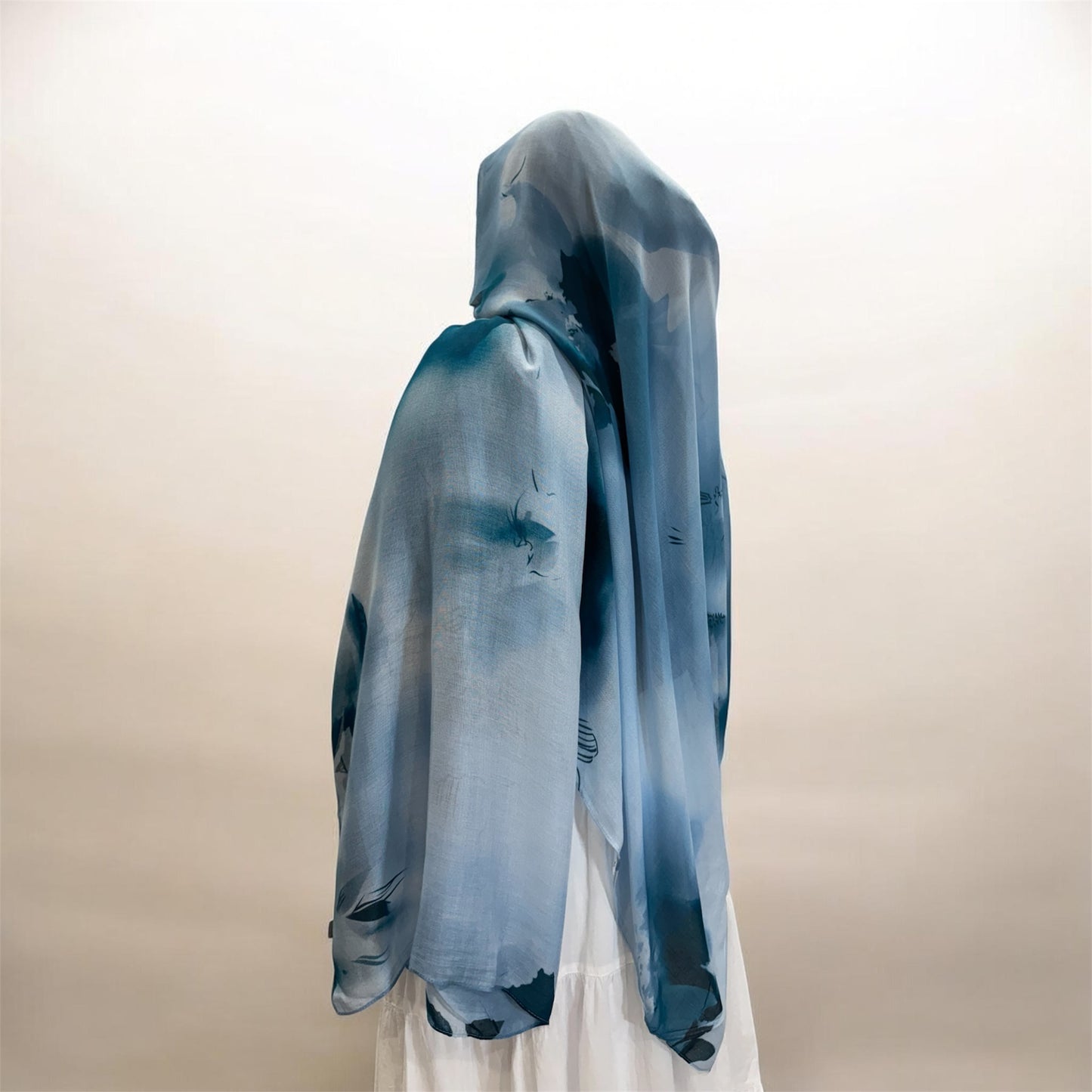 Orchid Print Cotton Hijab