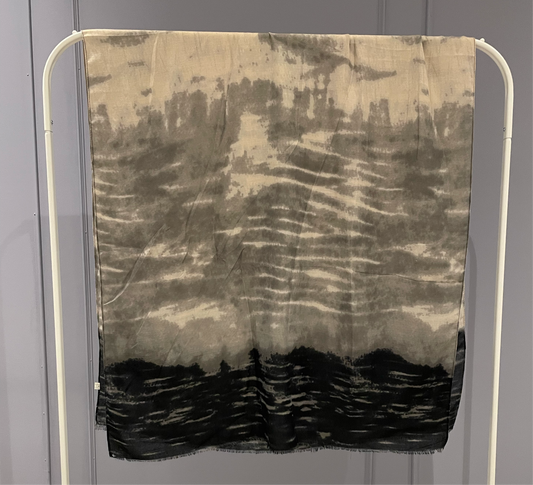 Tie Dye Ombré Hijab Black