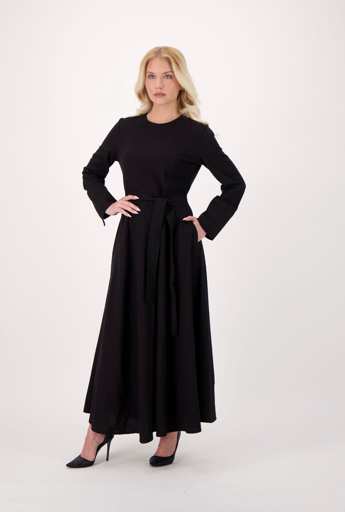 Tailored Linen Maxi Dress