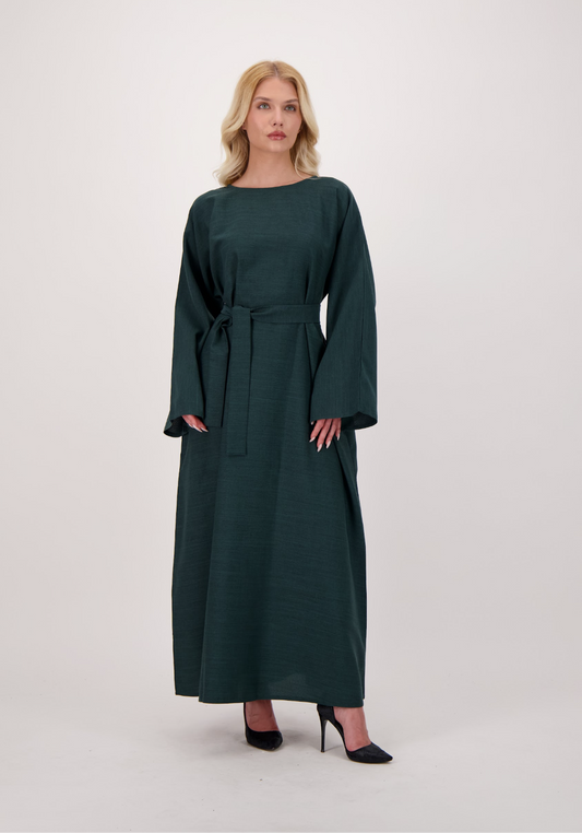 Linen Abaya + Pocket + Hijab