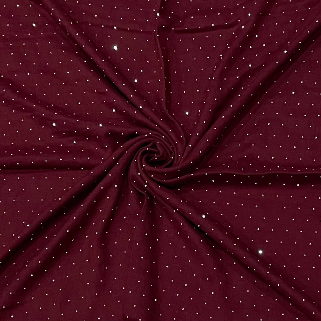 Burgundy Silver Accent Hijab