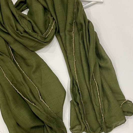 Olive Gold Chain Hijab