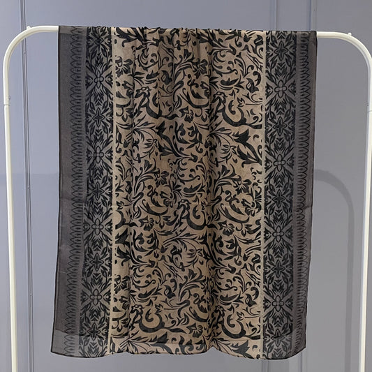 Ombré Scroll Printed Hijab Grey