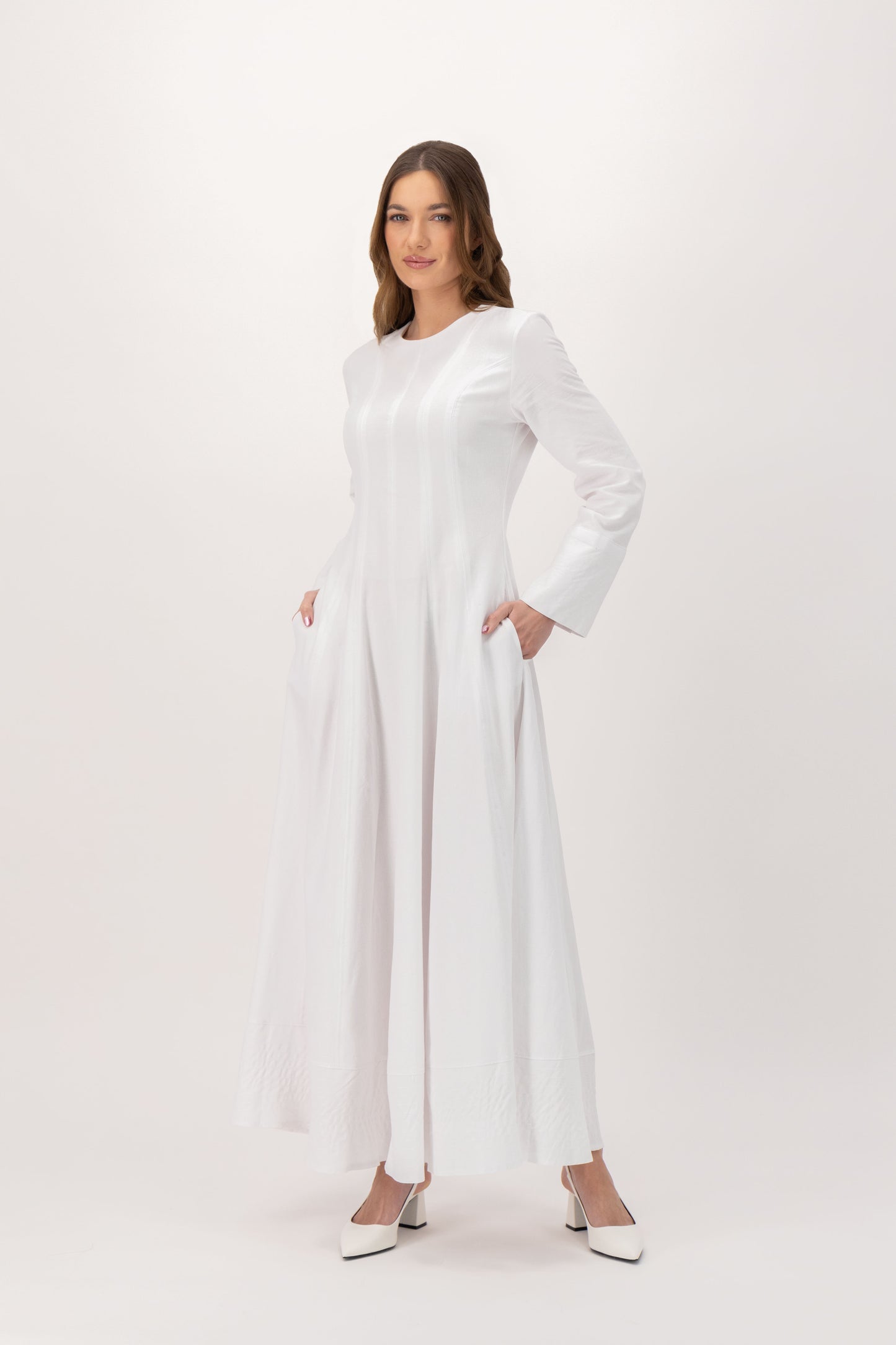 Tailored Linen Maxi Dress