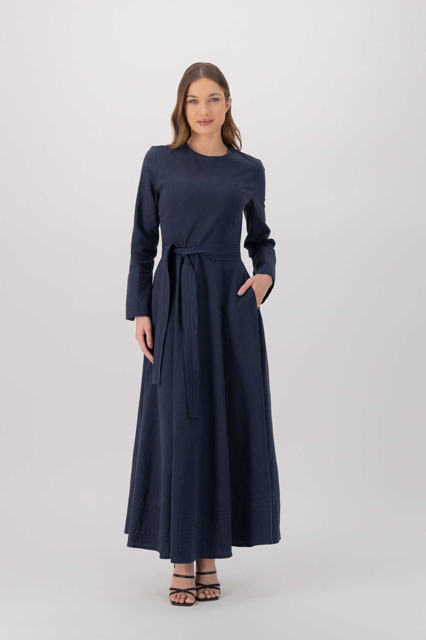 Tailored Linen Maxi Dress