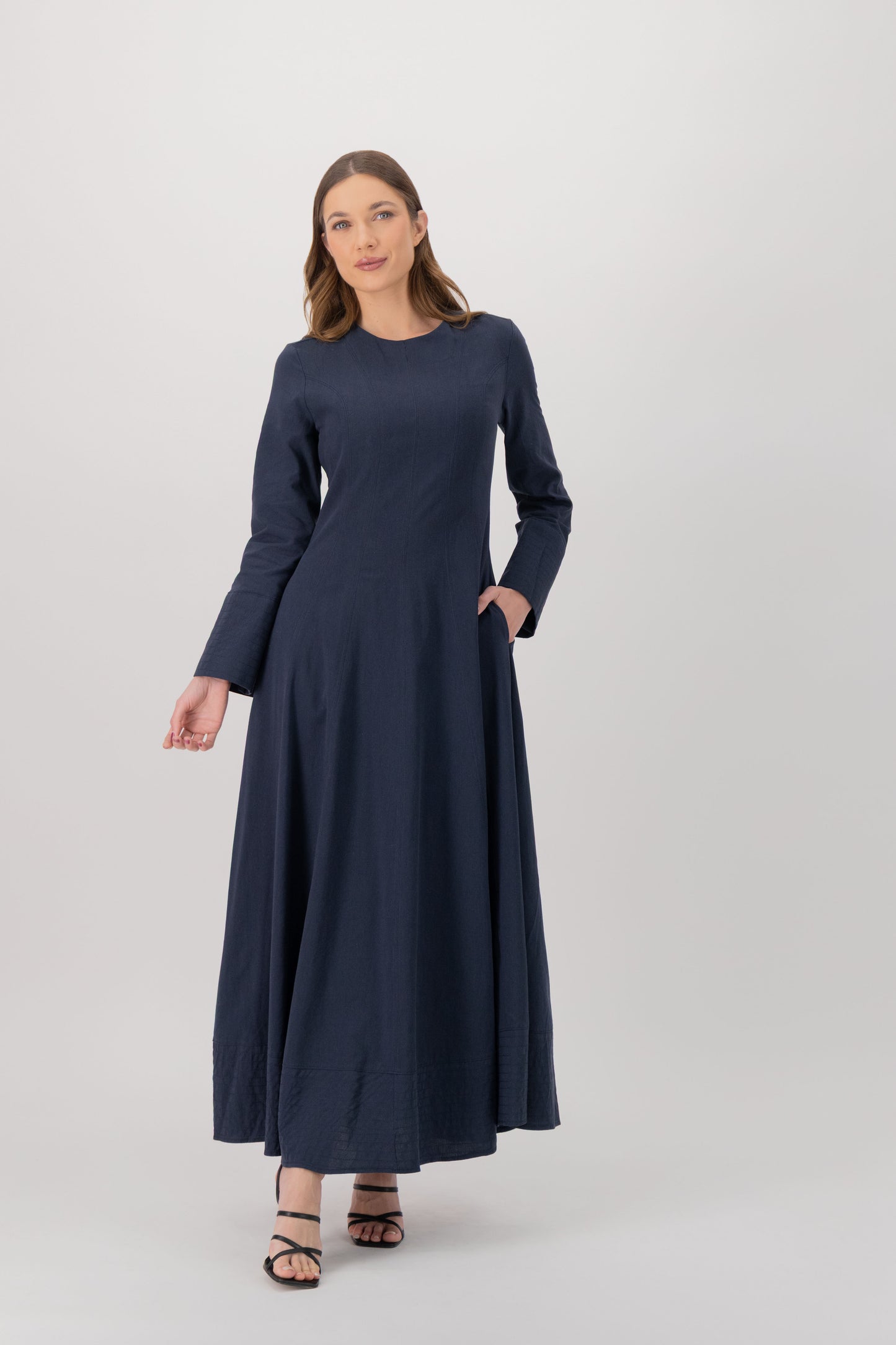 Tailored Linen Maxi Dress