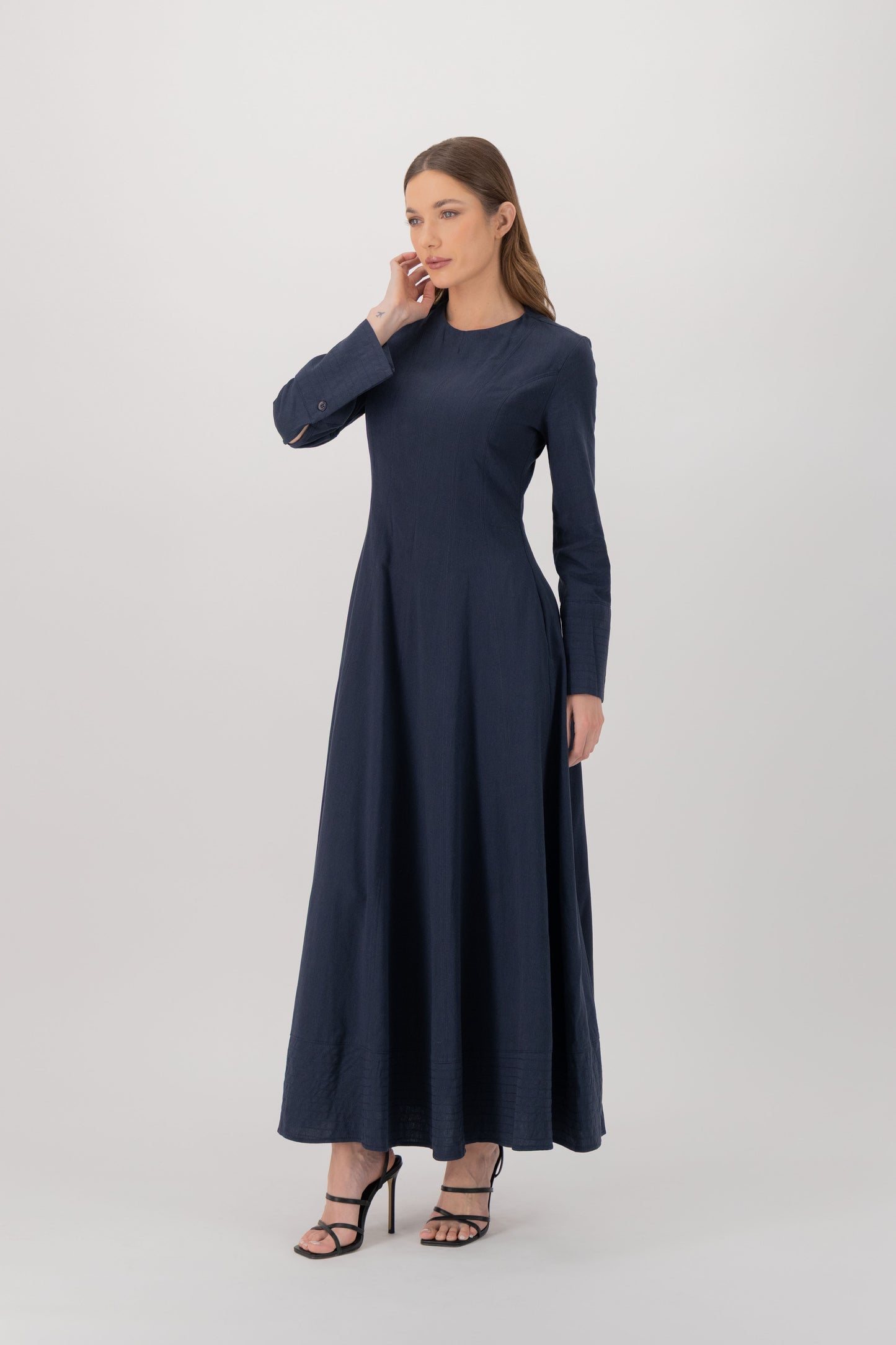 Tailored Linen Maxi Dress