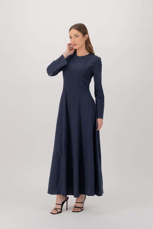 Tailored Linen Maxi Dress