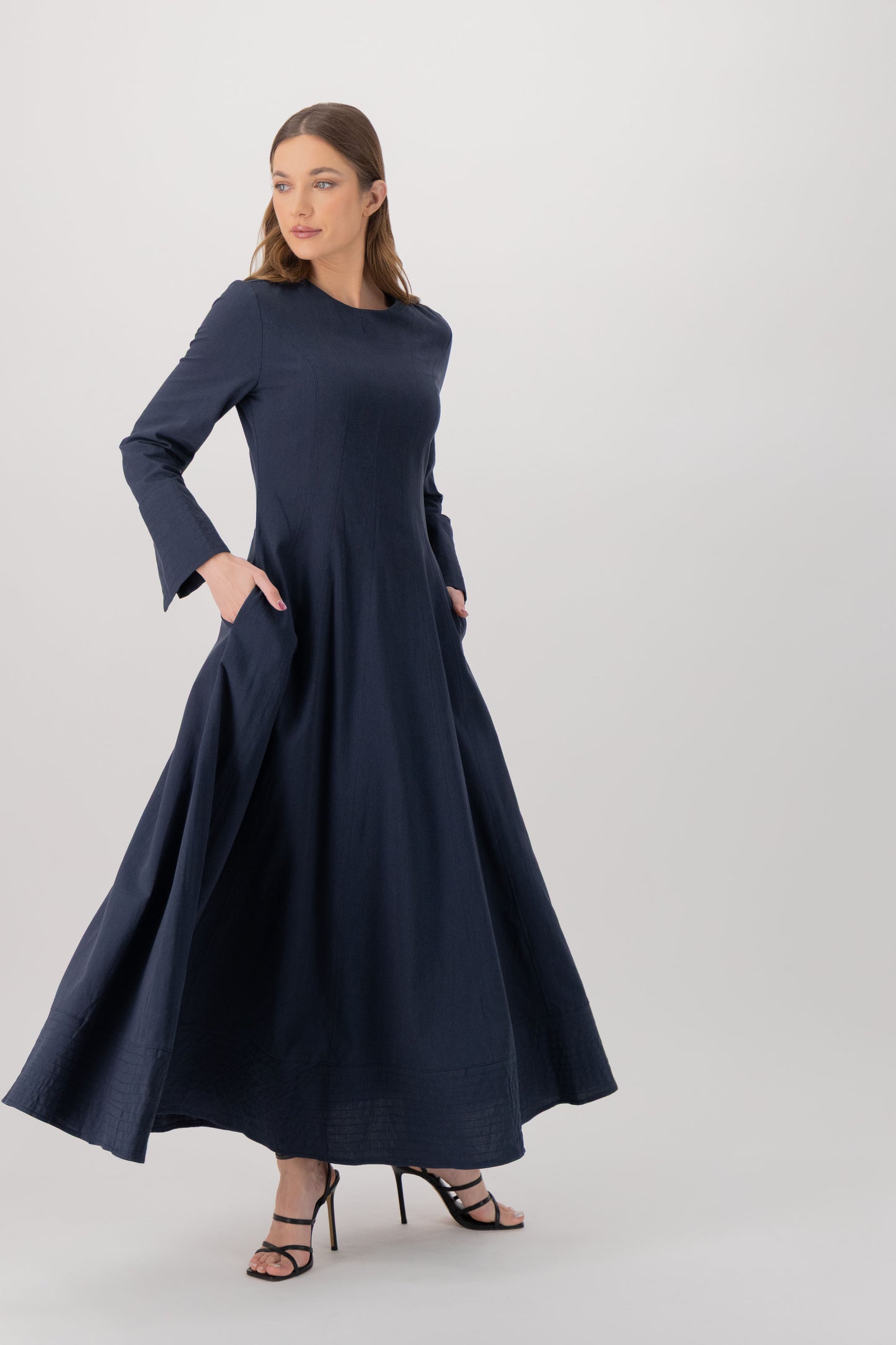 Tailored Linen Maxi Dress