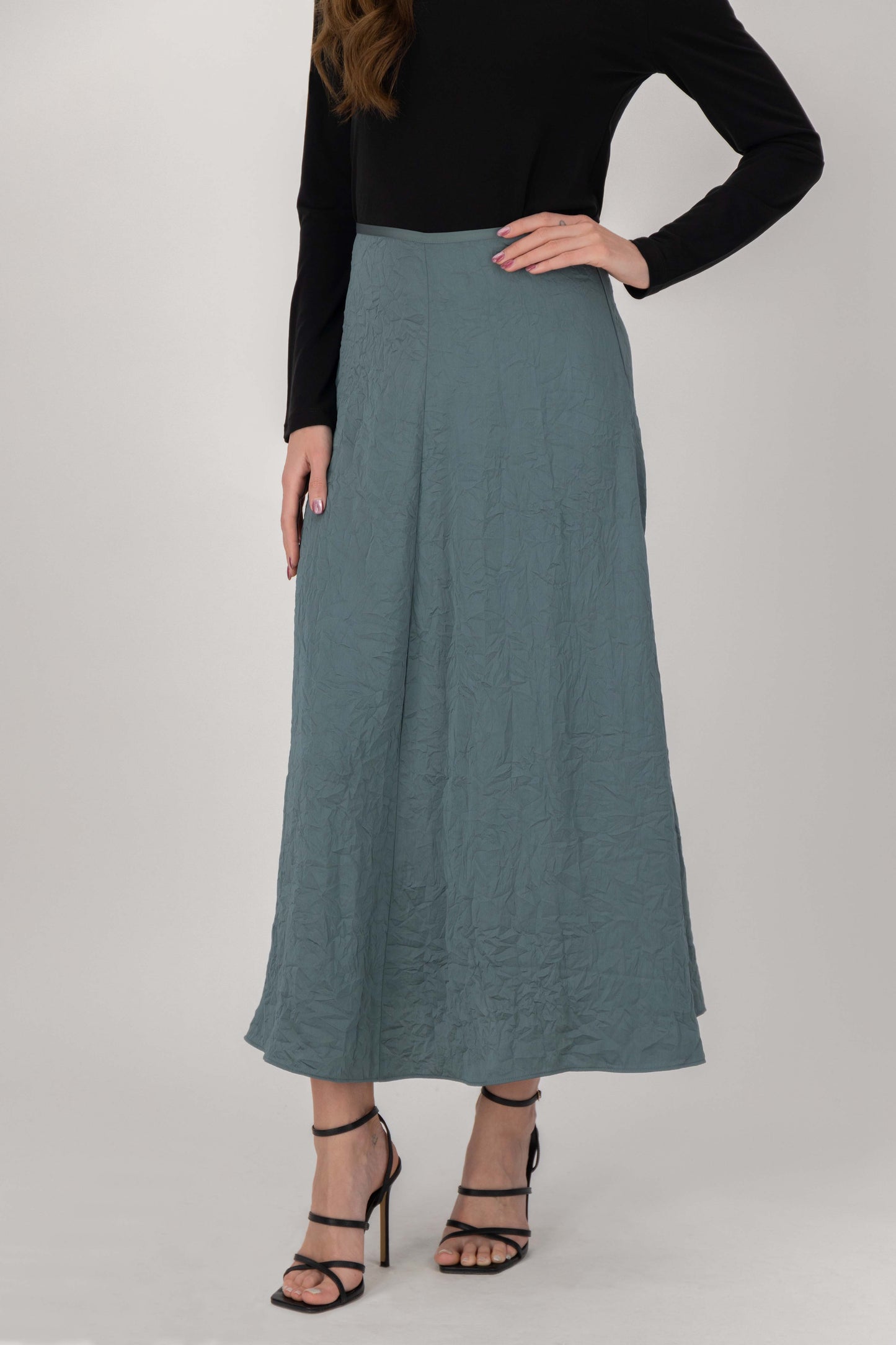 Satin Crush Skirt