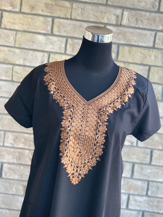 Comfy, breathable, stylish. The lounge wear that you need in your closet. Made with premium fabric, and embroidery on the front.  Material: Premium Cotton  Size chart provided (in inches)  Collection: Aminah Collection 2023  Colour may look different due to screen resolution.