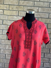 Load image into Gallery viewer, Comfy, breathable, stylish. The lounge wear that you need in your closet. Made with premium fabric, and embroidery on the front.  Material: Premium Cotton  Size chart provided (in inches)  Collection: Aminah Collection 2023  Colour may look different due to screen resolution.
