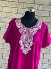 Load image into Gallery viewer, Comfy, breathable, stylish. The lounge wear that you need in your closet. Made with premium fabric, and embroidery on the front.  Material: Premium Cotton  Size chart provided (in inches)  Collection: Aminah Collection 2023  Colour may look different due to screen resolution.
