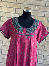 Load image into Gallery viewer, Comfy, breathable, stylish. The lounge wear that you need in your closet. Made with premium fabric, and embroidery on the front.  Material: Premium Cotton  Size chart provided (in inches)  Collection: Aminah Collection 2023  Colour may look different due to screen resolution.
