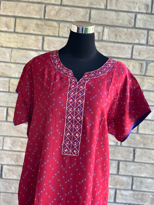 Comfy, breathable, stylish. The lounge wear that you need in your closet. Made with premium fabric, and embroidery on the front.  Material: Premium Cotton  Size chart provided (in inches)  Collection: Aminah Collection 2023  Colour may look different due to screen resolution.