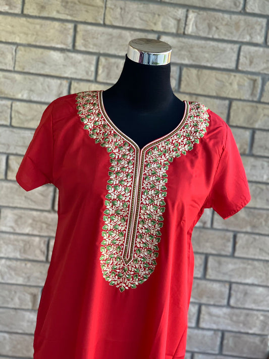 Comfy, breathable, stylish. The lounge wear that you need in your closet. Made with premium fabric, and embroidery on the front.  Material: Premium Cotton  Size chart provided (in inches)  Collection: Aminah Collection 2023  Colour may look different due to screen resolution.