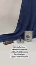 Load and play video in Gallery viewer, No Charcoal , No Eleectric Burner !  These Oud/bakhoor sticks are easy to use. The set comes with a metal tray and 10 Oud/bakhoor sticks.   Just light the stick as shown in the sample video, let it burn for 10-15 seconds and then turn off the flame as shown, and the stick will burn and the burnt Oud/bakhoor will collect in the tray  enjoy the beautiful scent  one stick will burn for about 15-20 minutes  
