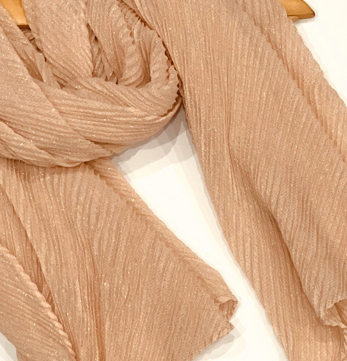 Peach Pink Ripple Shimmer Hijab