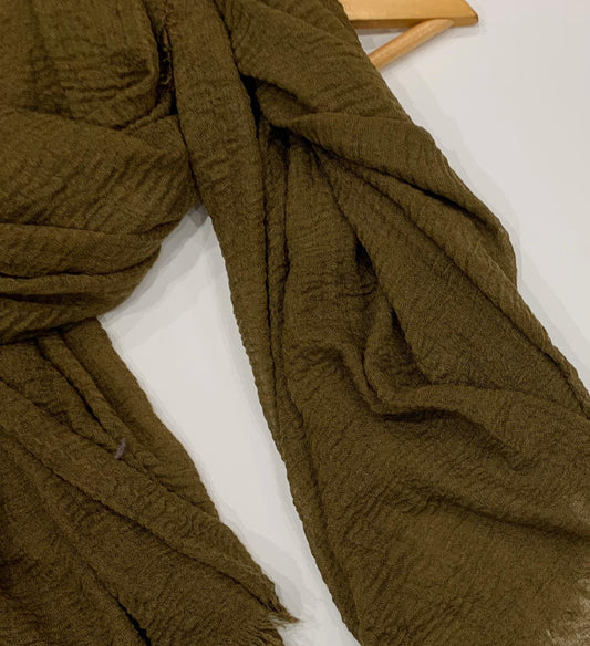 Olive Crinkle Hijab