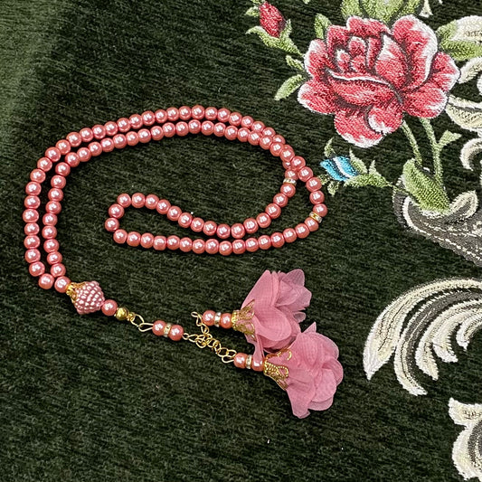 Rose Pink Flower Tasbih