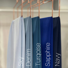 Load image into Gallery viewer, Turquoise Chiffon Hijab Scarf https://www.arifasboutique.com/products/turquoise-chiffon-hijab Our chiffon hijabs are lightweight and airy allowing for a versatile look from casual to formal. A closet staple made from a comfortable textured chiffon material. We have handpicked each of our colours providing you with a wide range to choose from. Size 180 cm x 70 cm Color may look different due to different screen resolution
