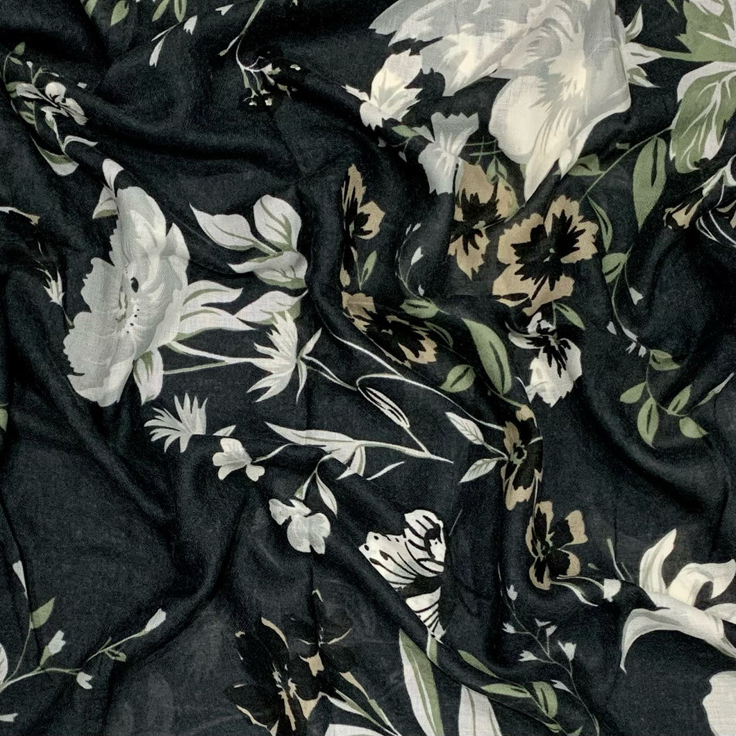Charcoal Floral Hijab