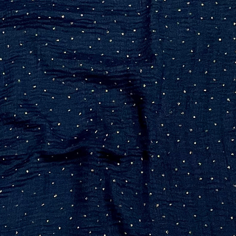 Navy Glitter Crinkle Hijab